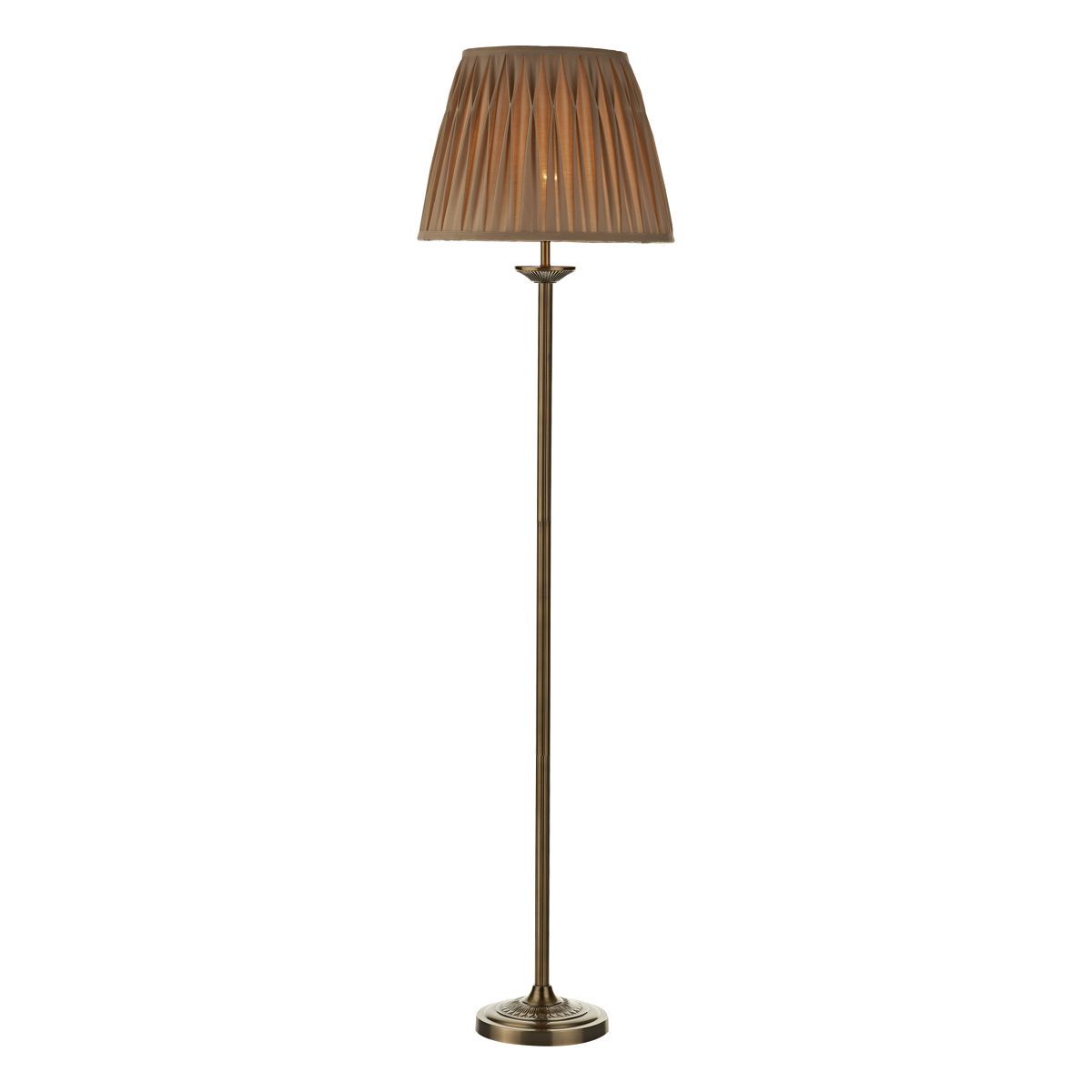 2019 Hatton Floor Lamp Antique Brass Complete With Shade Throughout Antique Brass Floor Lamps (View 10 of 15)
