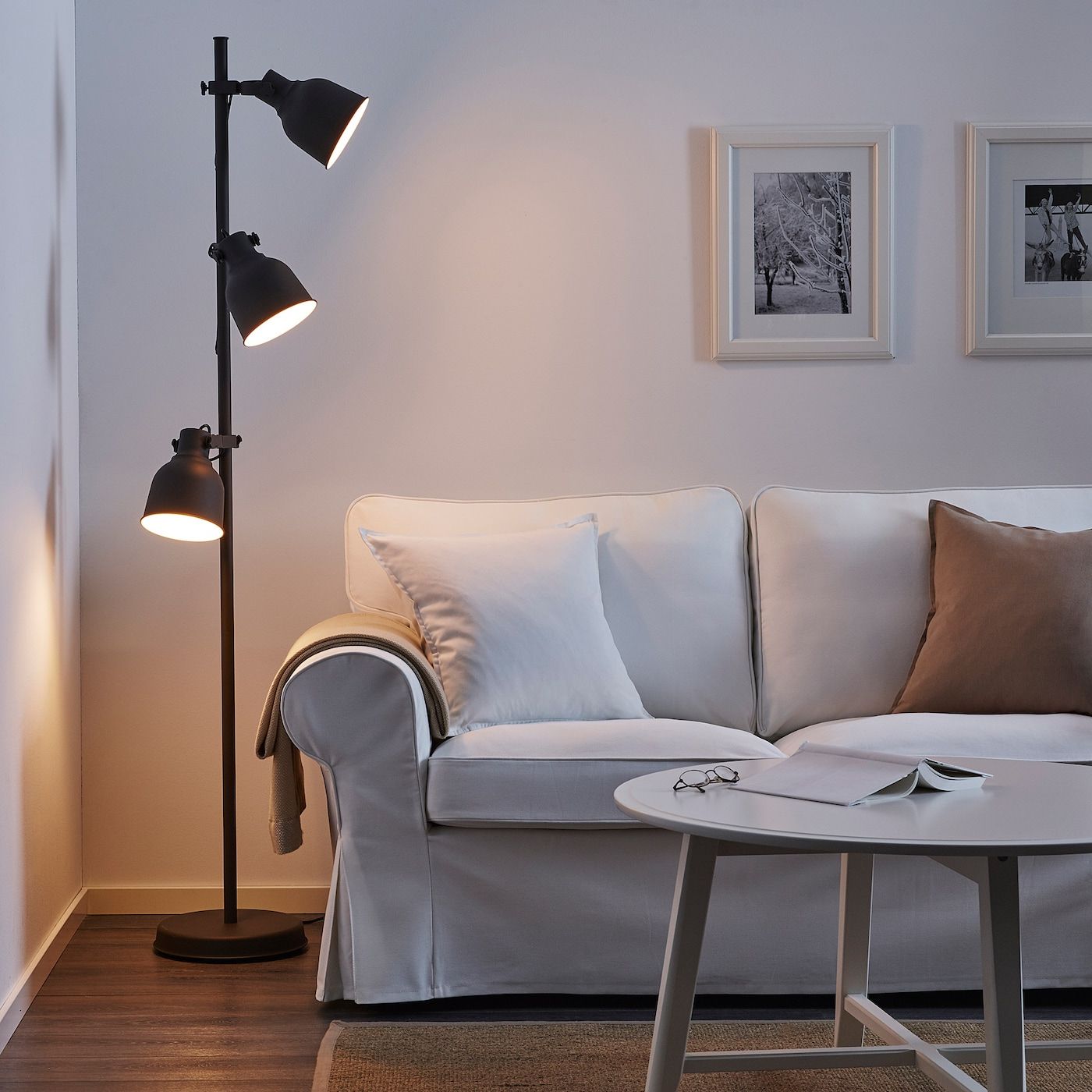 2019 Hektar Dark Grey, Floor Lamp With 3 Spot – Ikea For 3 Tier Floor Lamps (View 15 of 15)