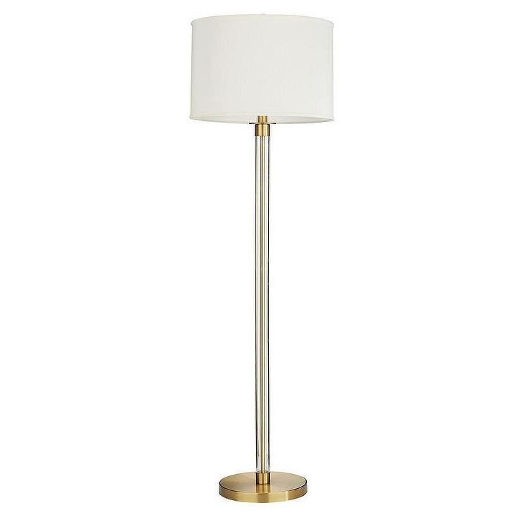 2020 Acrylic Floor Lamps For Whitney Acrylic Brass Column Floor Lamp (View 12 of 15)