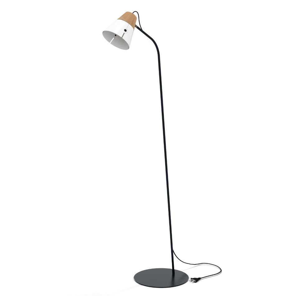 2020 Cone Floor Lampuniversopositivo – Modern Design, Metal And Wood Floor  Lamp – White – Casa (View 5 of 15)