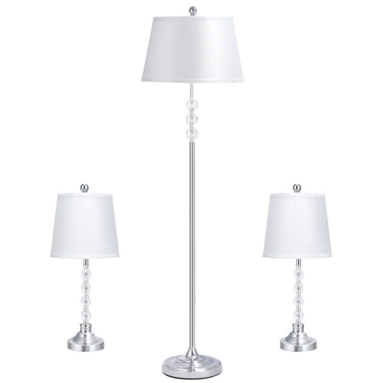 3 Piece Floor Lamp And Table Lamps Set – Decor – Lighting – Table & Floor  Lamps – – Costway With Regard To Favorite 3 Piece Set Floor Lamps (View 2 of 15)