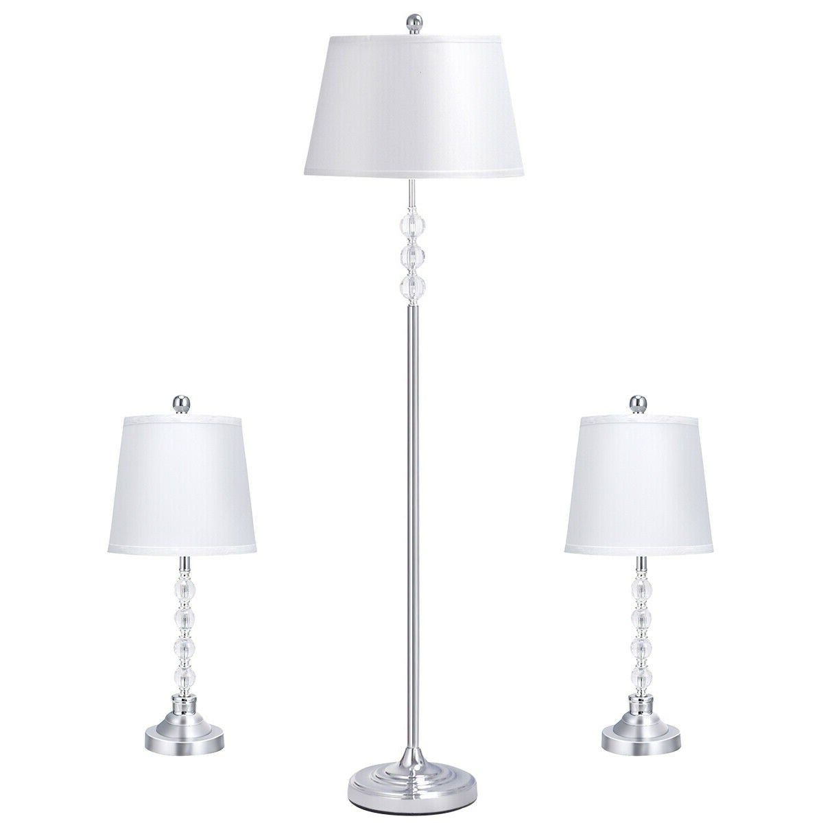 3 Piece Floor Lamp And Table Lamps Set – Floor Lamp: 15" X  (View 2 of 15)