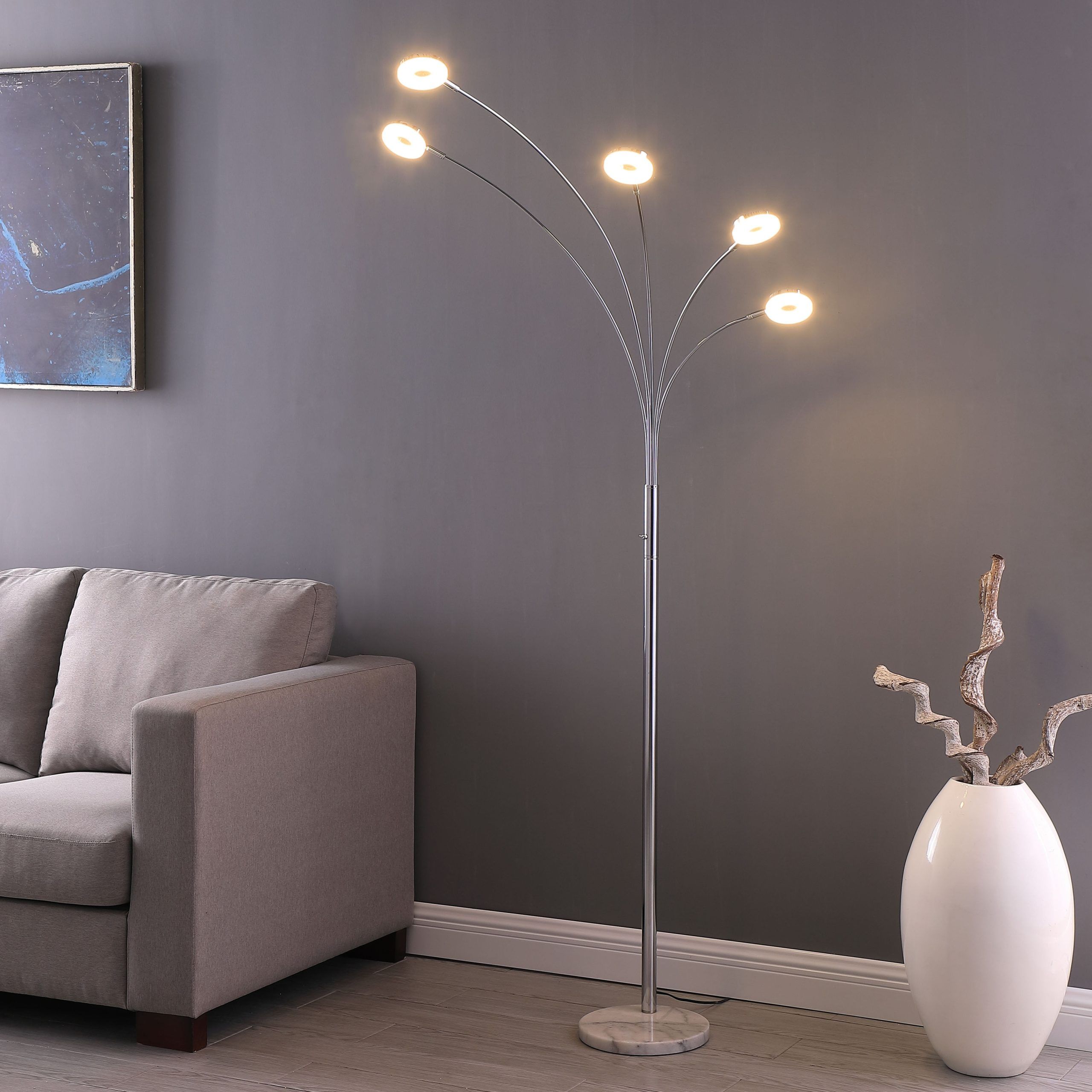 5 Light Arc Floor Lamps With Well Liked 80 In (View 7 of 15)
