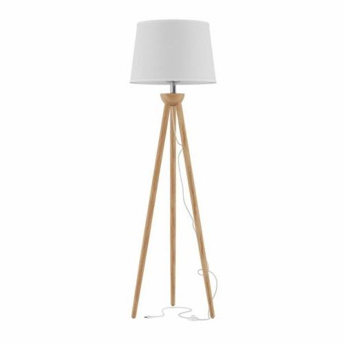 58 Inch Floor Lamps For Trendy Tripod Floor Lamp Natural Oak Wood White Shade Modern Lighting Led Bulb 58  Inch (View 6 of 15)