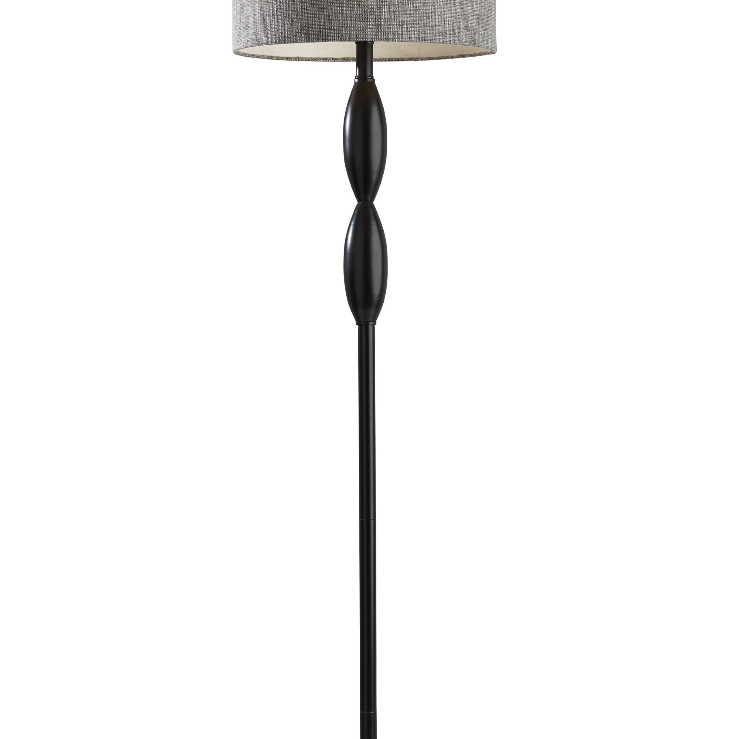 Adesso Lance Floor Lamp Black, Dark Grey And White Textured Fabric Shade –  Walmart In 2019 Grey Textured Floor Lamps (View 5 of 15)