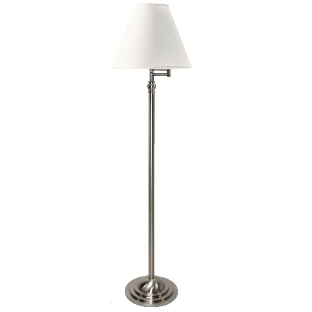 Art Deco Swing Arm Floor Lamp – Brushed Nickel (View 15 of 15)