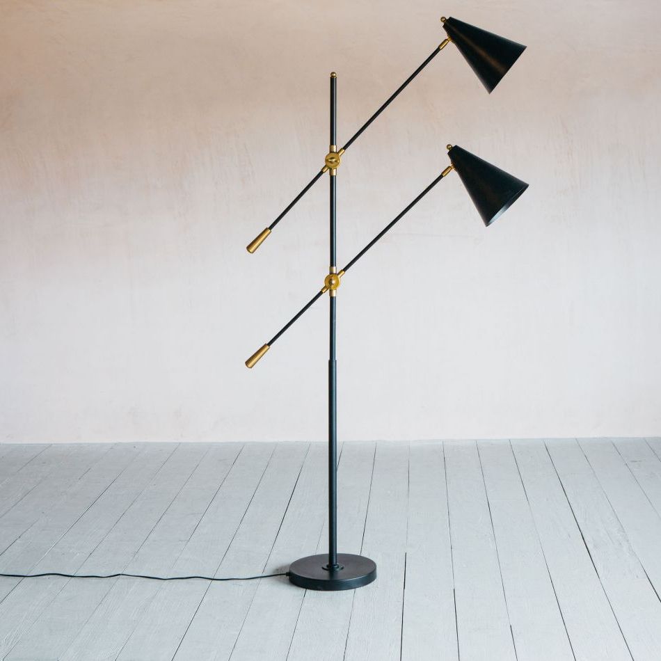 Best And Newest Black Metal Twin Floor Lamp (View 13 of 15)