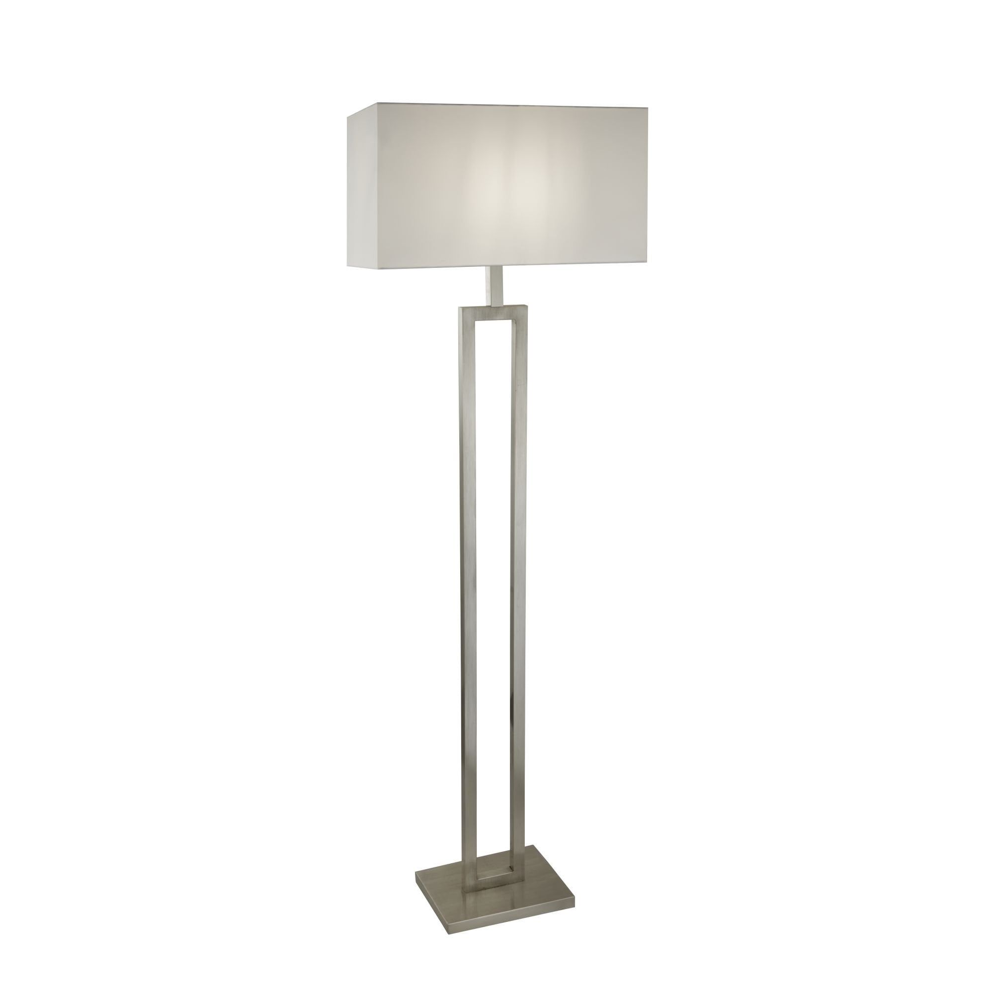 Best And Newest Silver Floor Lamps Within 2330ss Floor Lamp Satin Silver White Shade (View 6 of 15)
