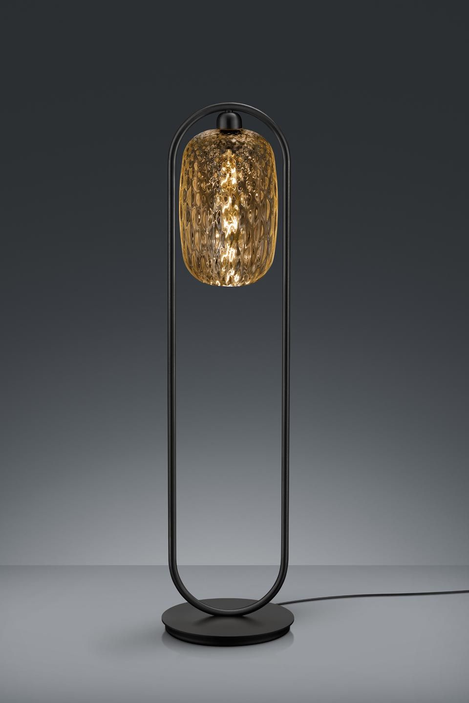 Black Floor Lamp And Amber Carved Glass, Exists In Clear Glass And Golden  Metal: Baulmann Leuchten Luxury Lightings Made In Germany – Réf (View 9 of 15)