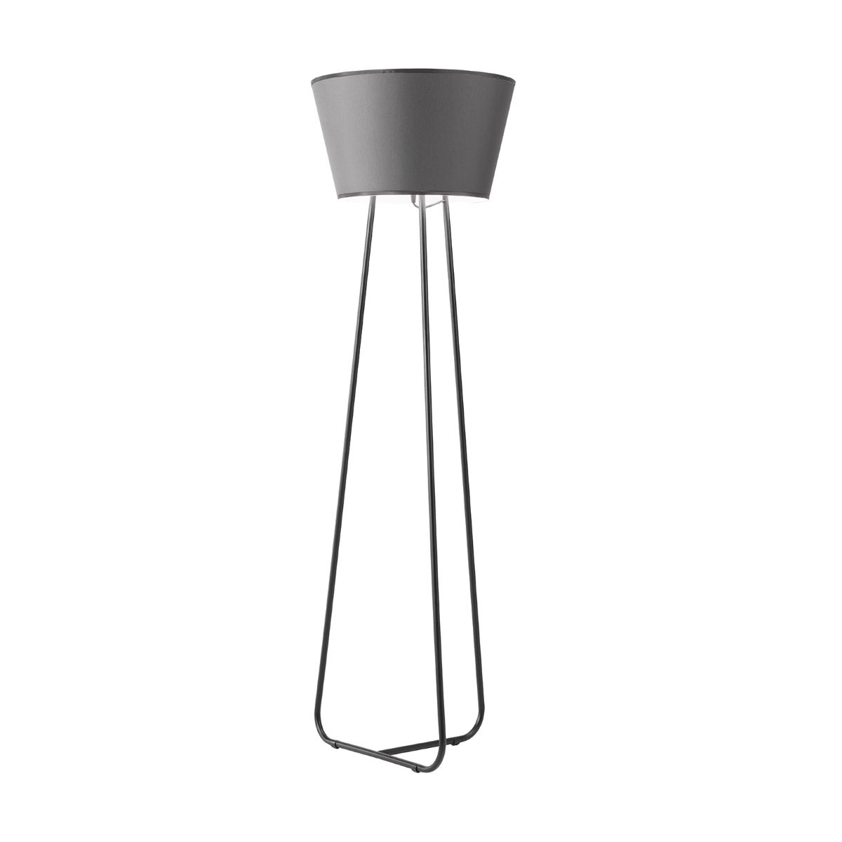 Black Floor Lamps Regarding Most Up To Date Garconne Floor Lamp In Painted Metal With Circular Shade Anthracite Black  Base (View 9 of 15)