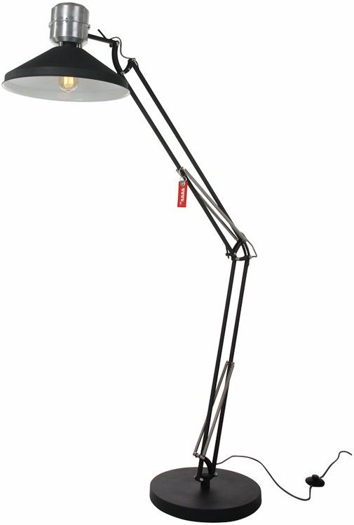 Black Metal Floor Lamp Zappa – Anne Intended For Best And Newest Silver Steel Floor Lamps (View 14 of 15)