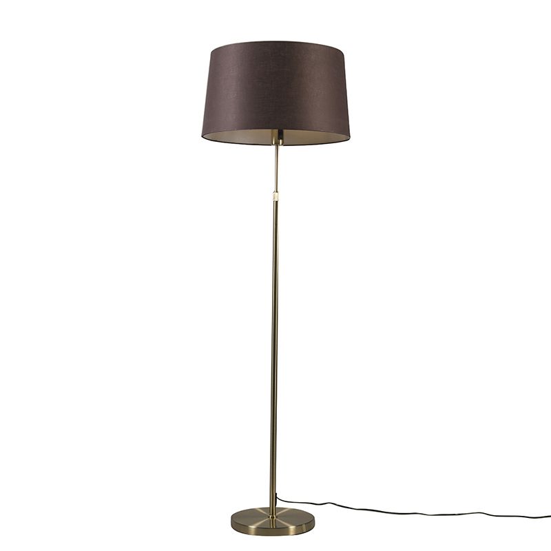 Brown Floor Lamps Throughout Most Up To Date Floor Lamp Gold/brass With 45cm Brown Shade – Parte (View 9 of 15)