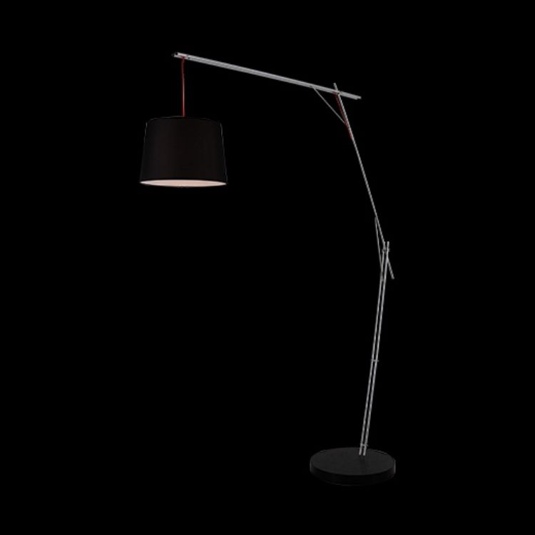 Cantilever Floor Lamps With 2019 230v 60w E27 Cantilever Floor Lamp With Foot Switch Black Shade – K (View 13 of 15)