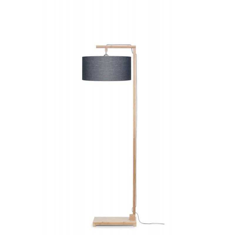 Charcoal Grey Floor Lamps Throughout Current Bamboo Standing Lamp And Himalaya Ecological Linen Lampshade (natural, Dark  Grey) (View 6 of 15)