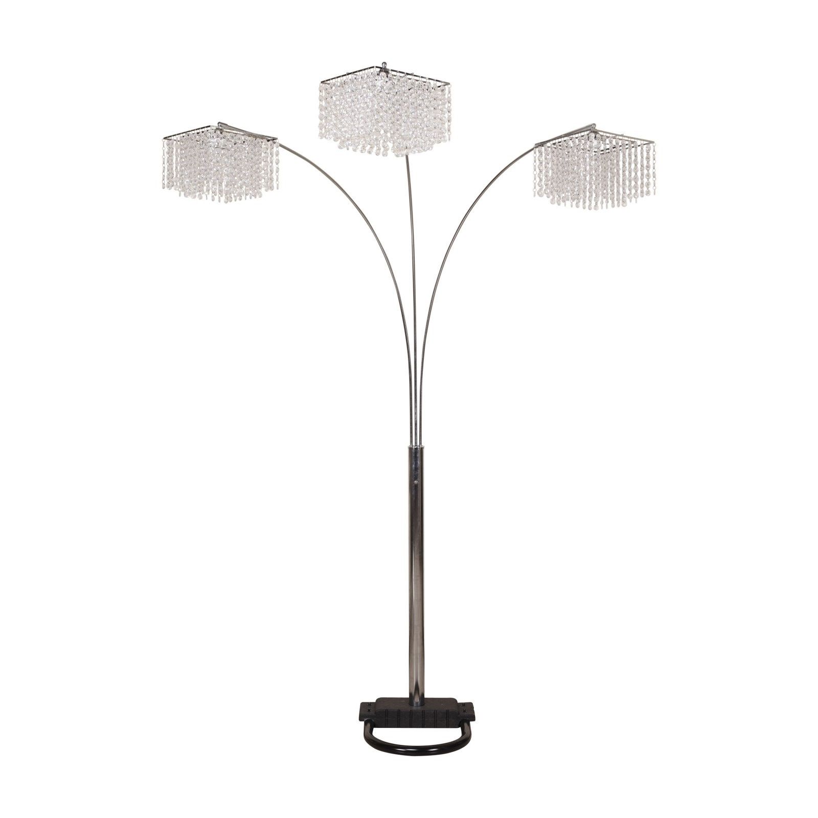 Chrome Crystal Tower Floor Lamps Pertaining To Most Recent Crown Mark Chrome And Crystal Chandelier Table Lamp – Walmart (View 6 of 15)