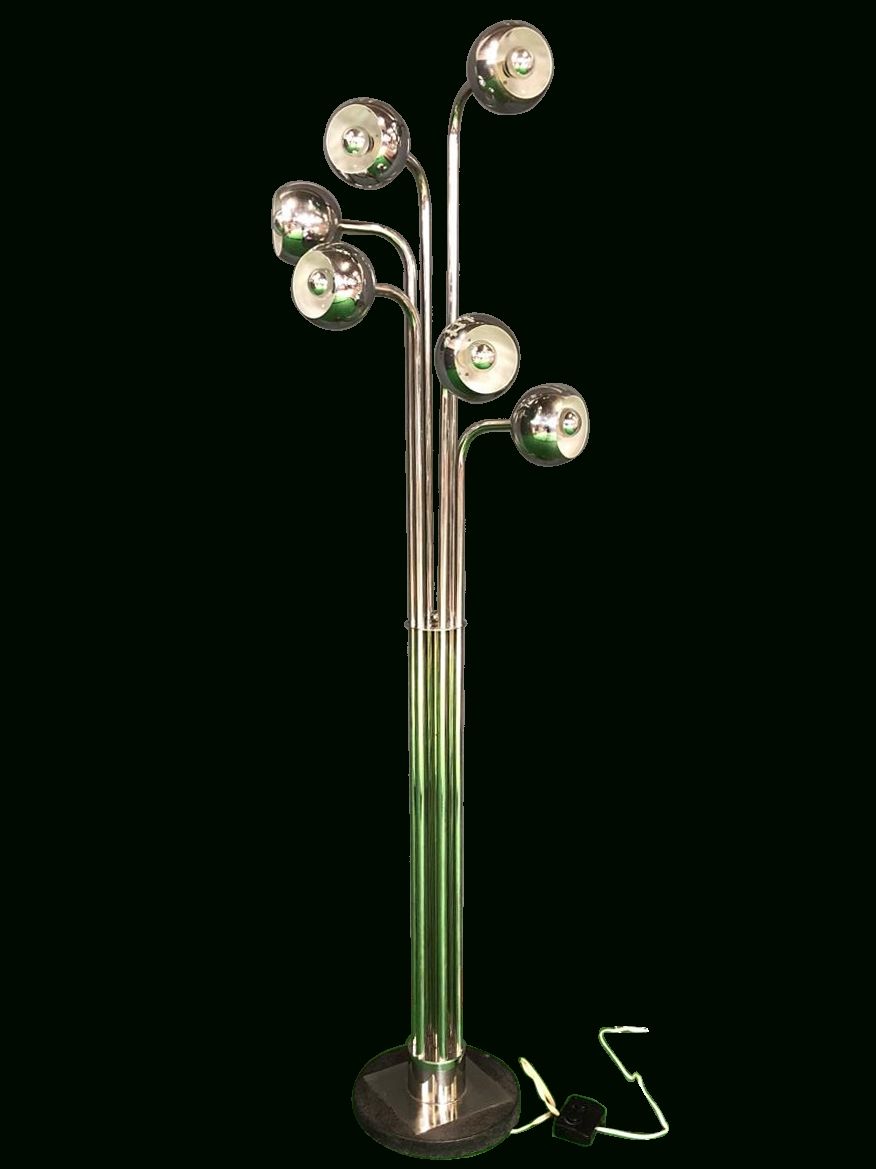 Chrome Floor Lamps In Famous Vintage Chrome Floor Lamp With 6 Lights (View 13 of 15)