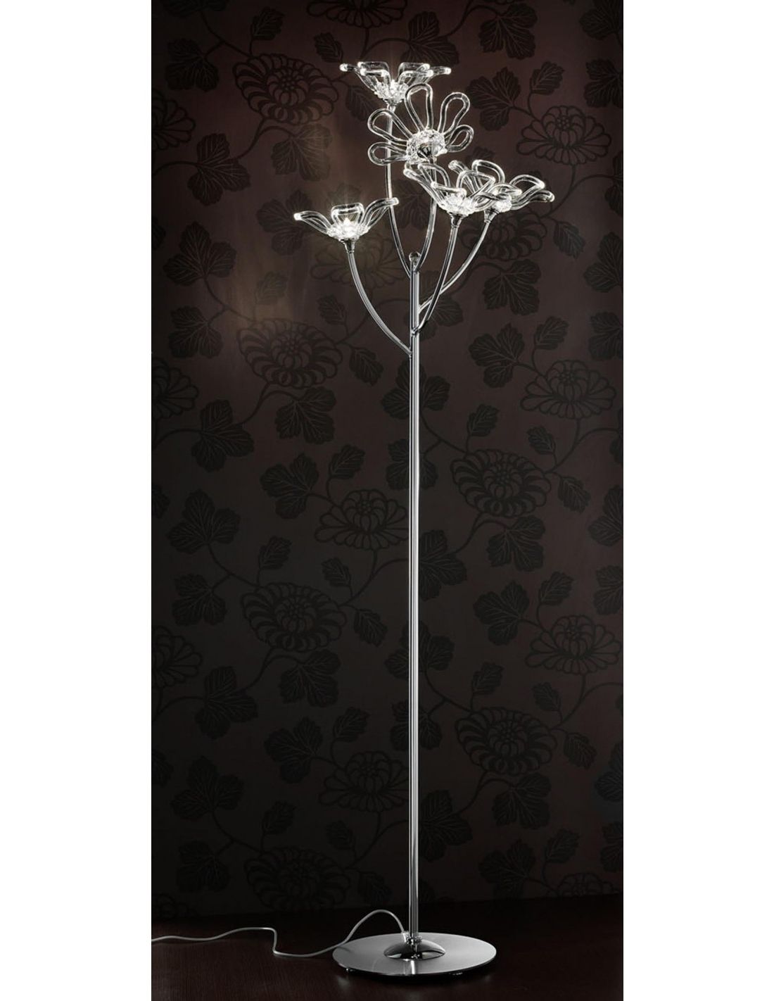 Chrome Floor Lamps Throughout Most Popular Classic Chrome Crystal Floor Lamp Bell  (View 2 of 15)