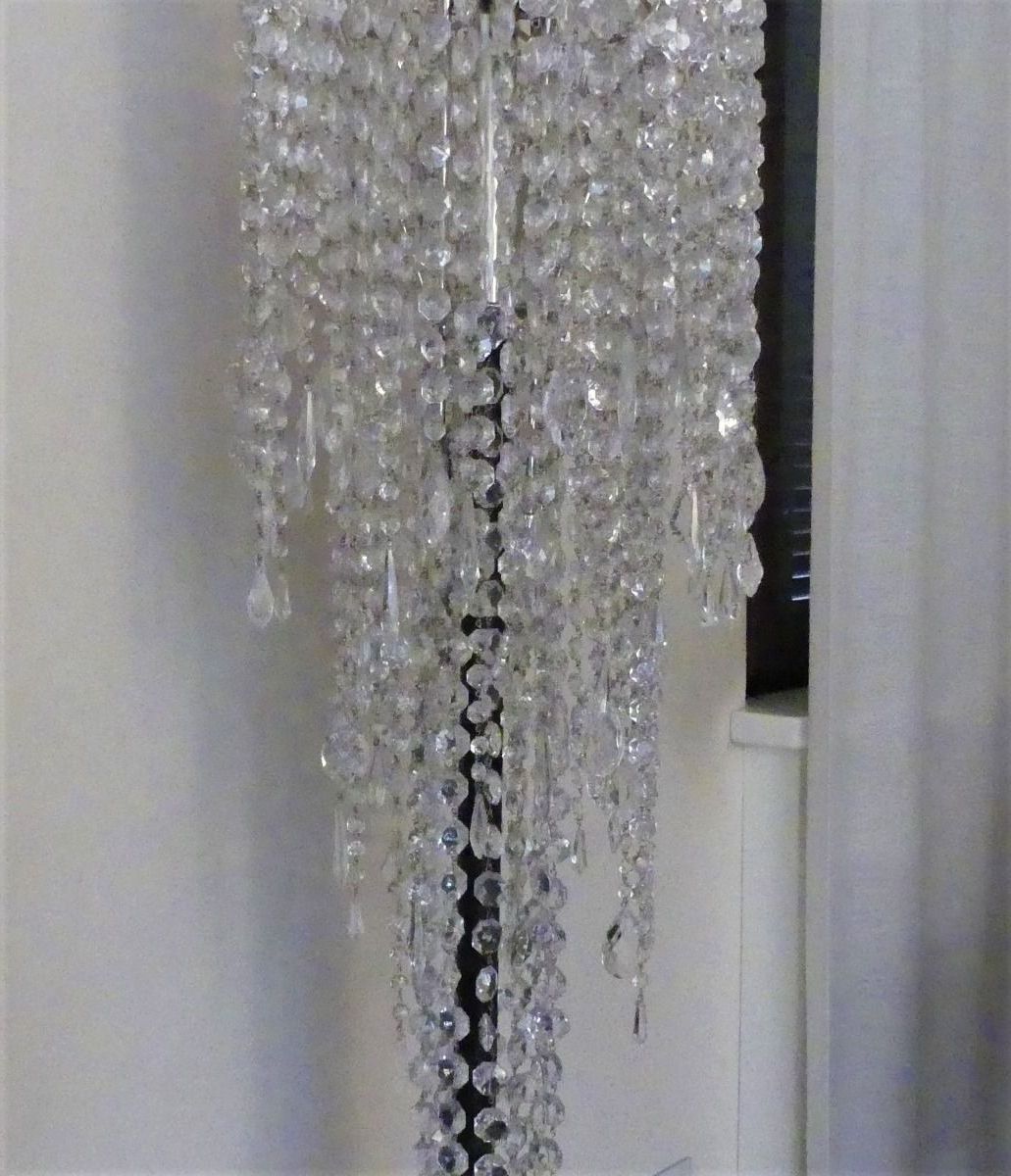 Crystal Bead Chandelier Floor Lamps With Regard To Trendy Vintage Floor Lamp With Cascading Crystal Drops (View 15 of 15)