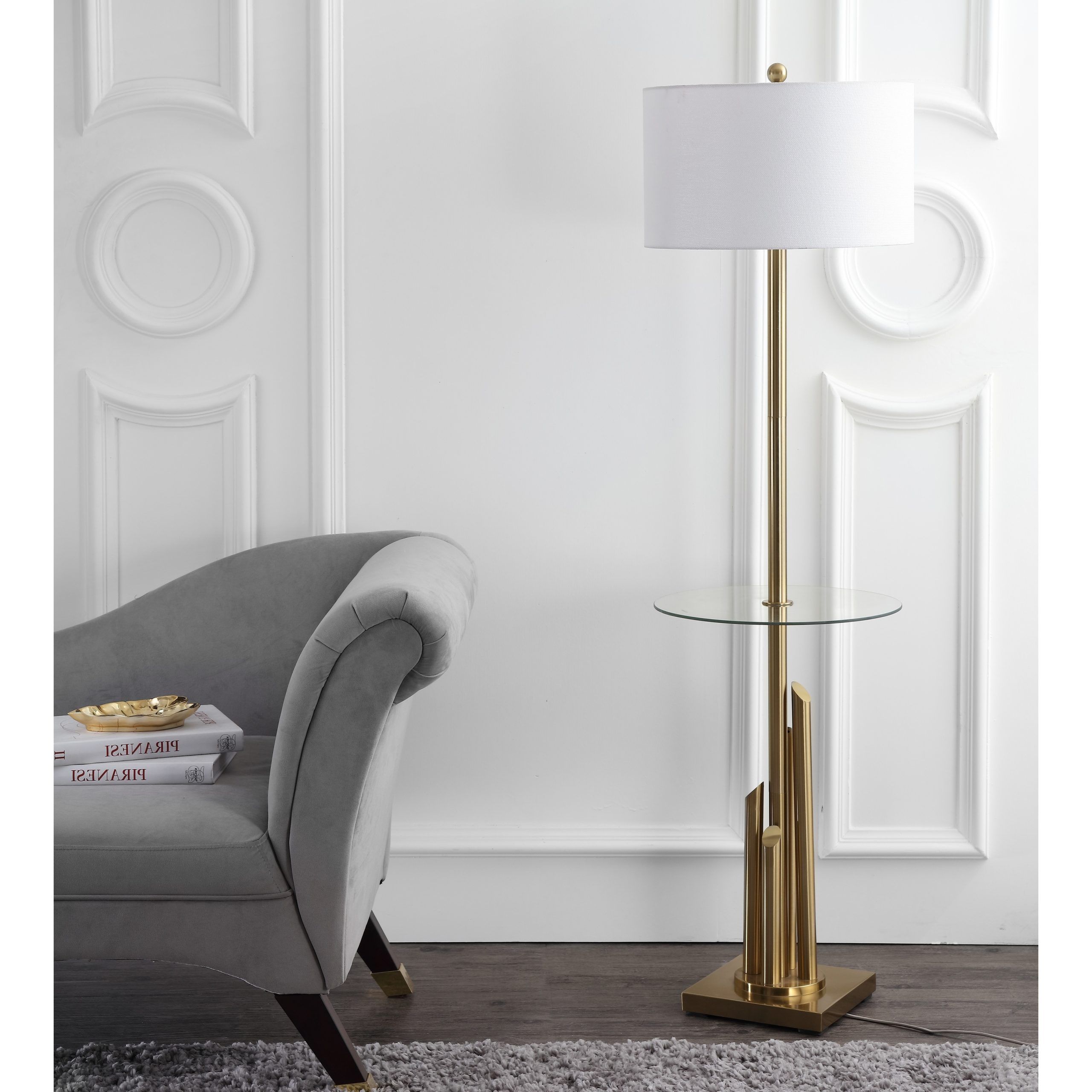 Current 61 Inch Floor Lamps Regarding Safavieh Lighting 61 Inch Ambrosio Glass Side Table Floor Lamp – 17" X 17"  X 61" – On Sale – Overstock –  (View 3 of 15)