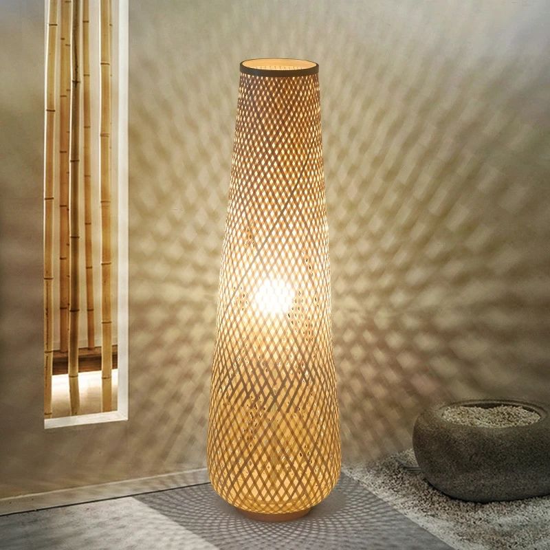 Cylinder Floor Lamps In Preferred Japanese Style Floor Lamp Bamboo Weave Wood Cylinder Tea Room Parlor  Bedroom Floor Lights Strange Light E27 Led 110 220v – Floor Lamps –  Aliexpress (View 15 of 15)