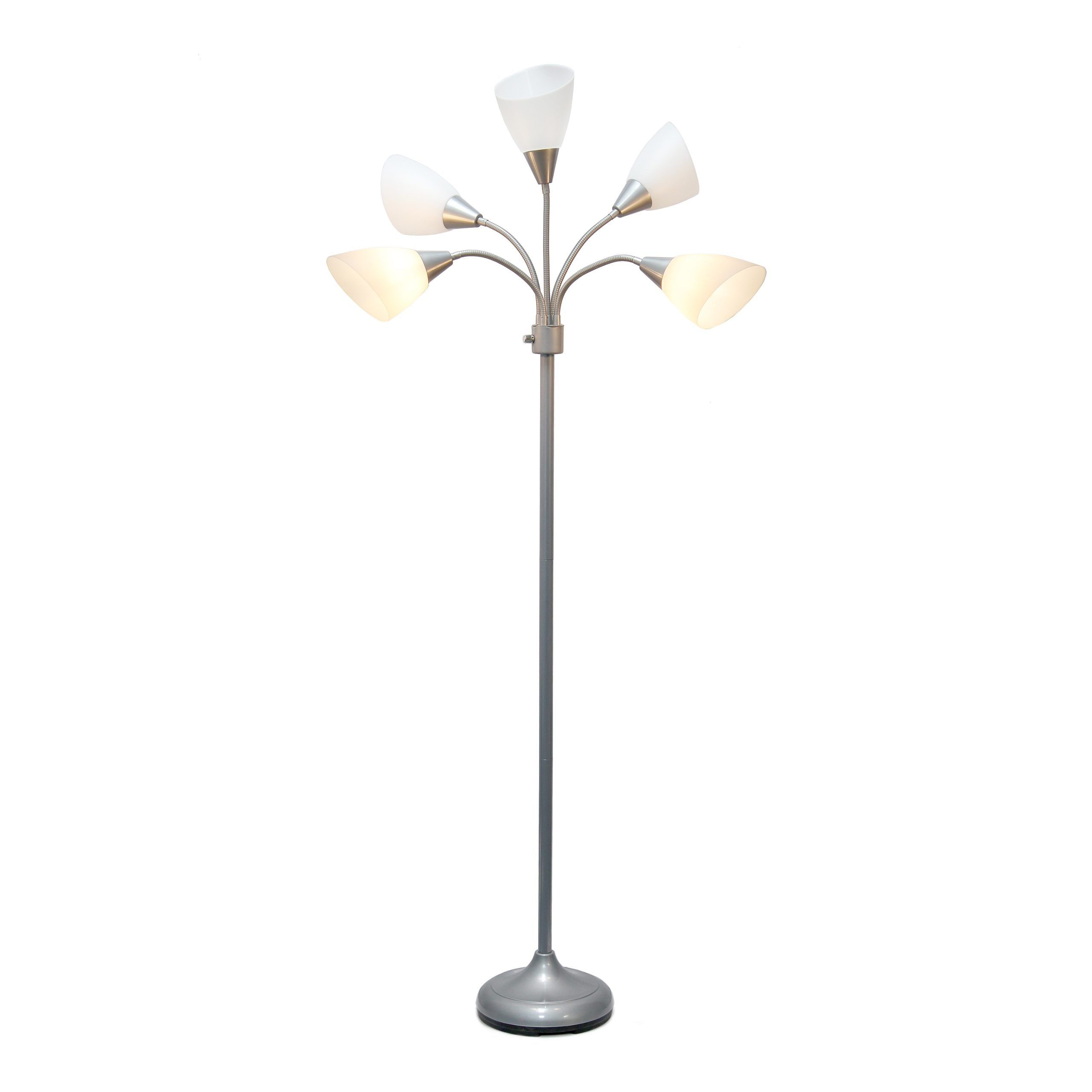 Famous 5 Light Floor Lamps Throughout Simple Designs 67 In Silver Multi Head Floor Lamp In The Floor Lamps  Department At Lowes (View 10 of 15)