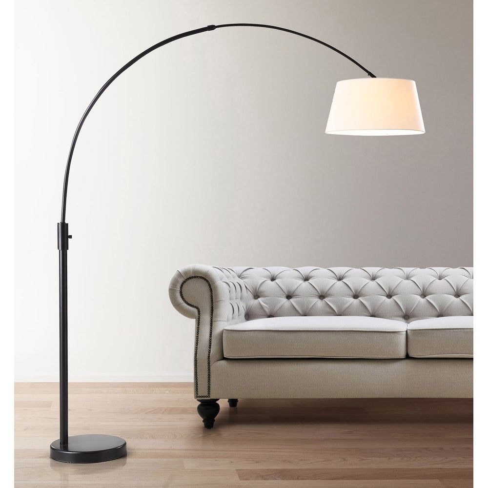 Famous 82 Inch Floor Lamps Throughout Orbita 82 Inch Dark Bronze Retractable Arch Led Floor Lamp With Dimmer And  White Shade – On Sale – Overstock –  (View 3 of 15)