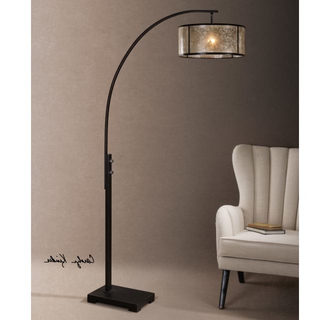 Famous Brown Metal Floor Lamps Intended For Uttermost 28597 1 Cairano 1 Light 80" Tall Floor Lamp With (View 7 of 15)