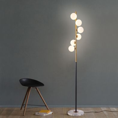 Fashionable Peder Frosted Glass Globe Shade Floor Lamp – Lighting Singapore Online With Regard To Frosted Glass Floor Lamps (View 2 of 15)