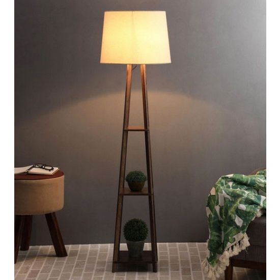 Favorite Beige Fabric Shade Floor Lamp With Brown Base Intended For Brown Floor Lamps (View 3 of 15)