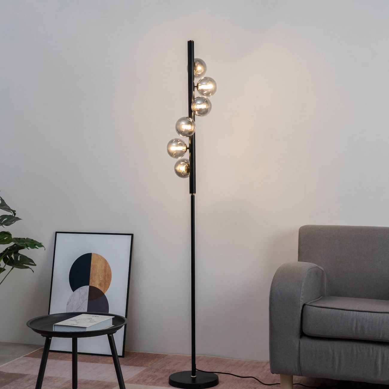 Favorite Modern Table Light 6 Smoked Glasses – Nizzalo In Smoke Glass Floor Lamps (View 6 of 15)