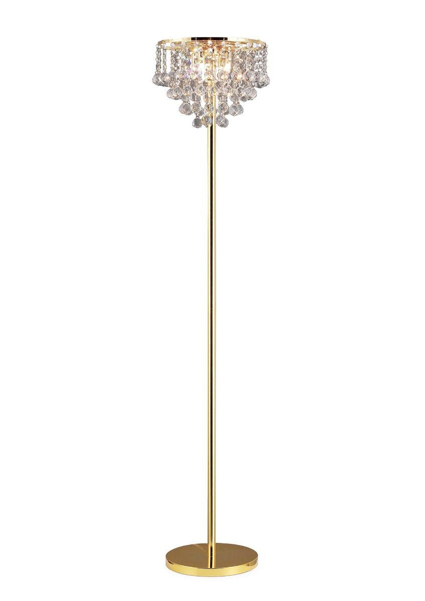 Favorite Wide Crystal Floor Lamps In Diyas Il30032 Atla Floor Lamp 4 Light French Gold/crystal (View 5 of 15)
