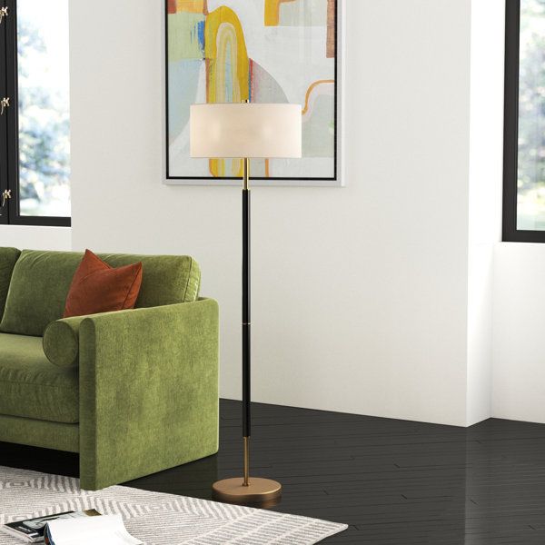 Floor Lamp With Linen Shade (View 13 of 15)