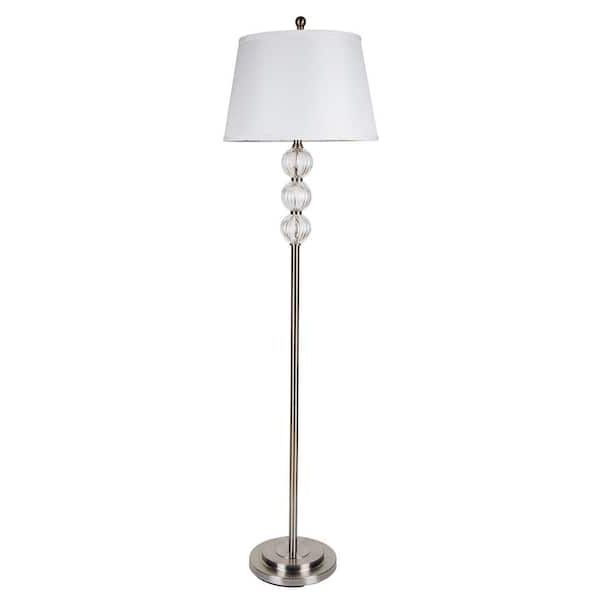 Glass Satin Nickel Floor Lamps With Regard To Well Known Ore International 62.5 In (View 9 of 15)
