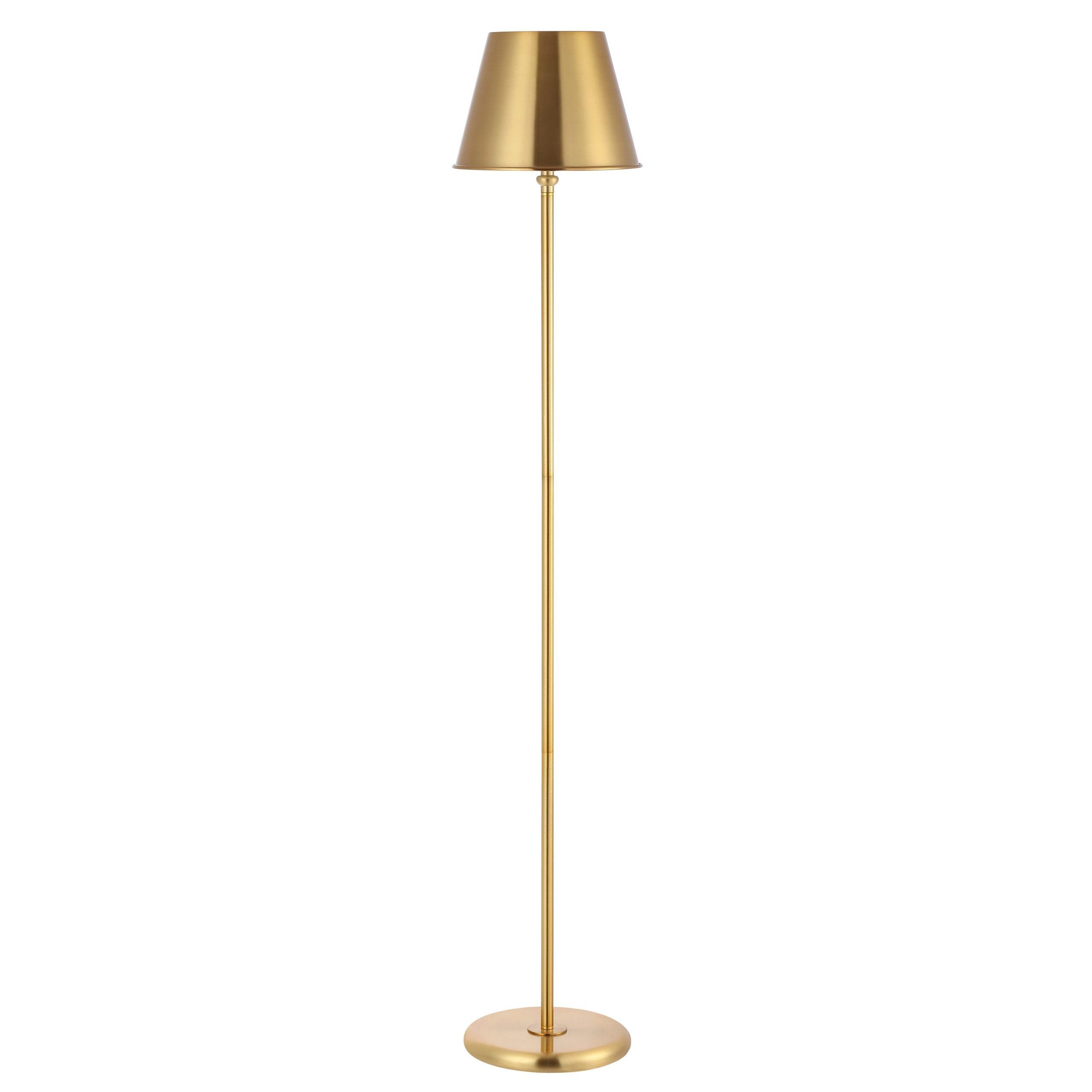 Gold Floor Lamps Regarding Most Current Safavieh Asher 60 In Brass Shaded Floor Lamp In The Floor Lamps Department  At Lowes (View 5 of 15)