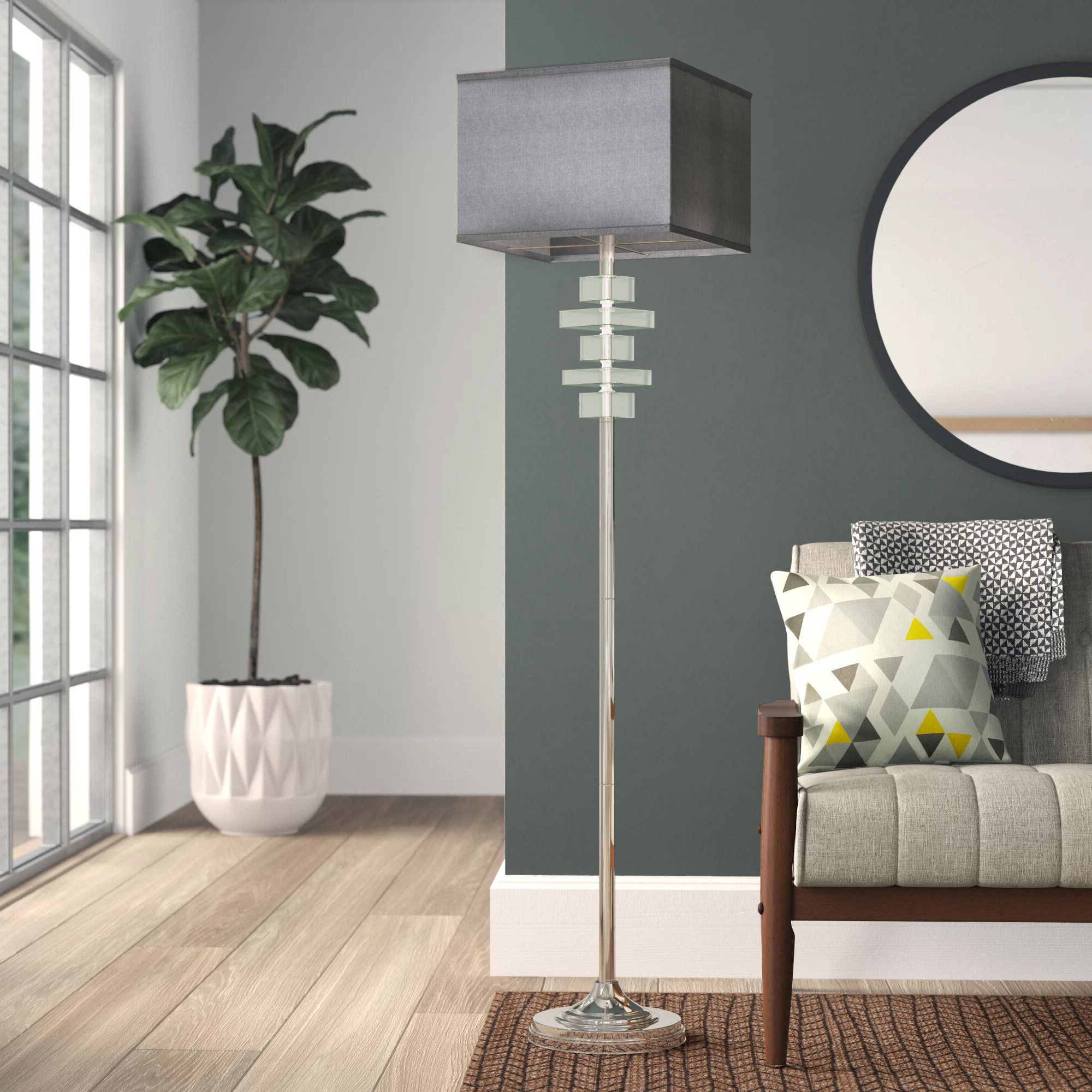 Gray Shade Floor Lamps You'll Love In 2023 In Popular Charcoal Grey Floor Lamps (View 11 of 15)