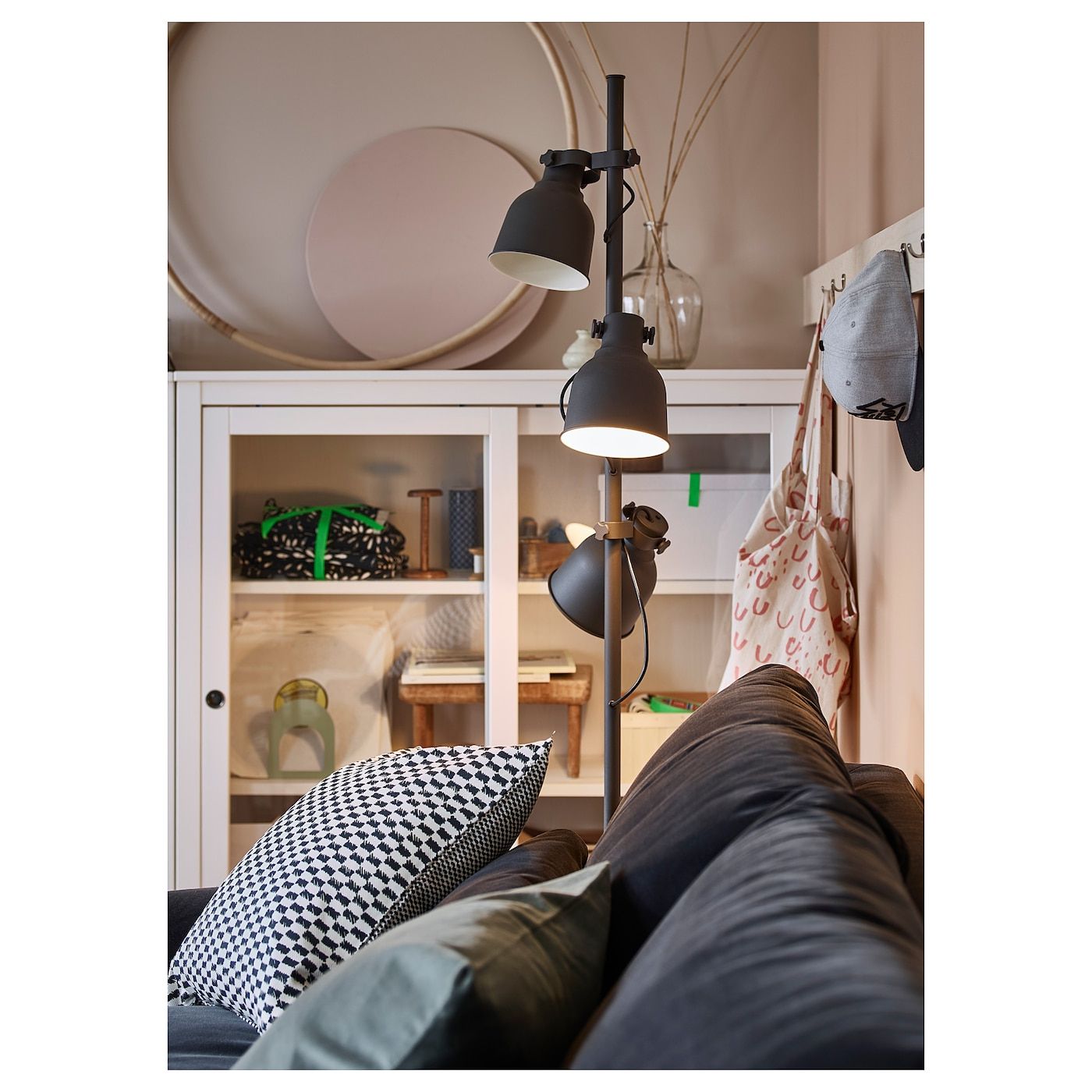 Hektar Floor Lamp W/3 Spots And Led Bulbs, Dark Gray – Ikea Regarding 2019 3 Piece Setfloor Lamps (View 12 of 15)
