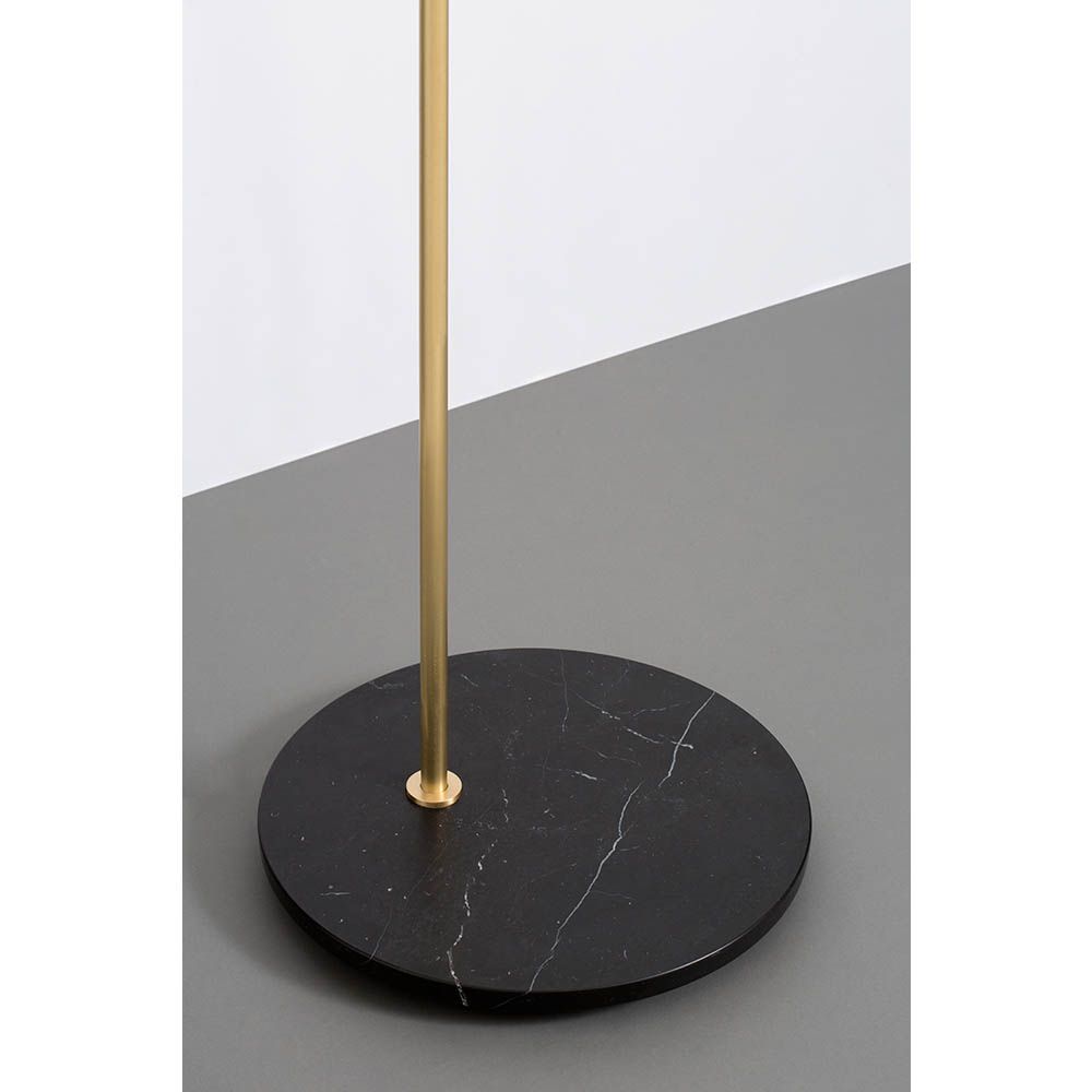 Heron Floor Lamp – Satin Brass, Black Marble Base – Rouse Home Intended For Popular Marble Base Floor Lamps (View 7 of 15)