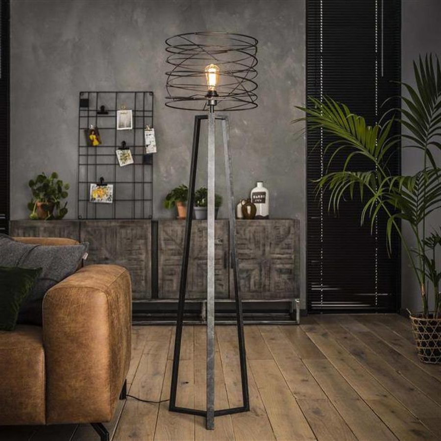 Industrial Floor Lamps Pertaining To Well Liked Luca Floor Lamp Charcoal Industrial Design  Shipped In 24 Hours! – Furnwise (View 13 of 15)