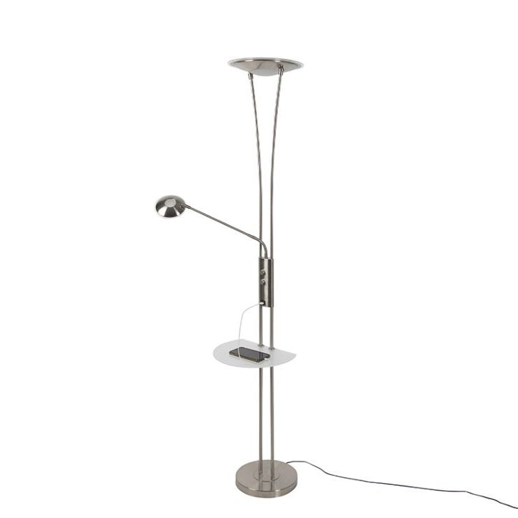 Lampandlight Within Brushed Steel Floor Lamps (View 9 of 15)