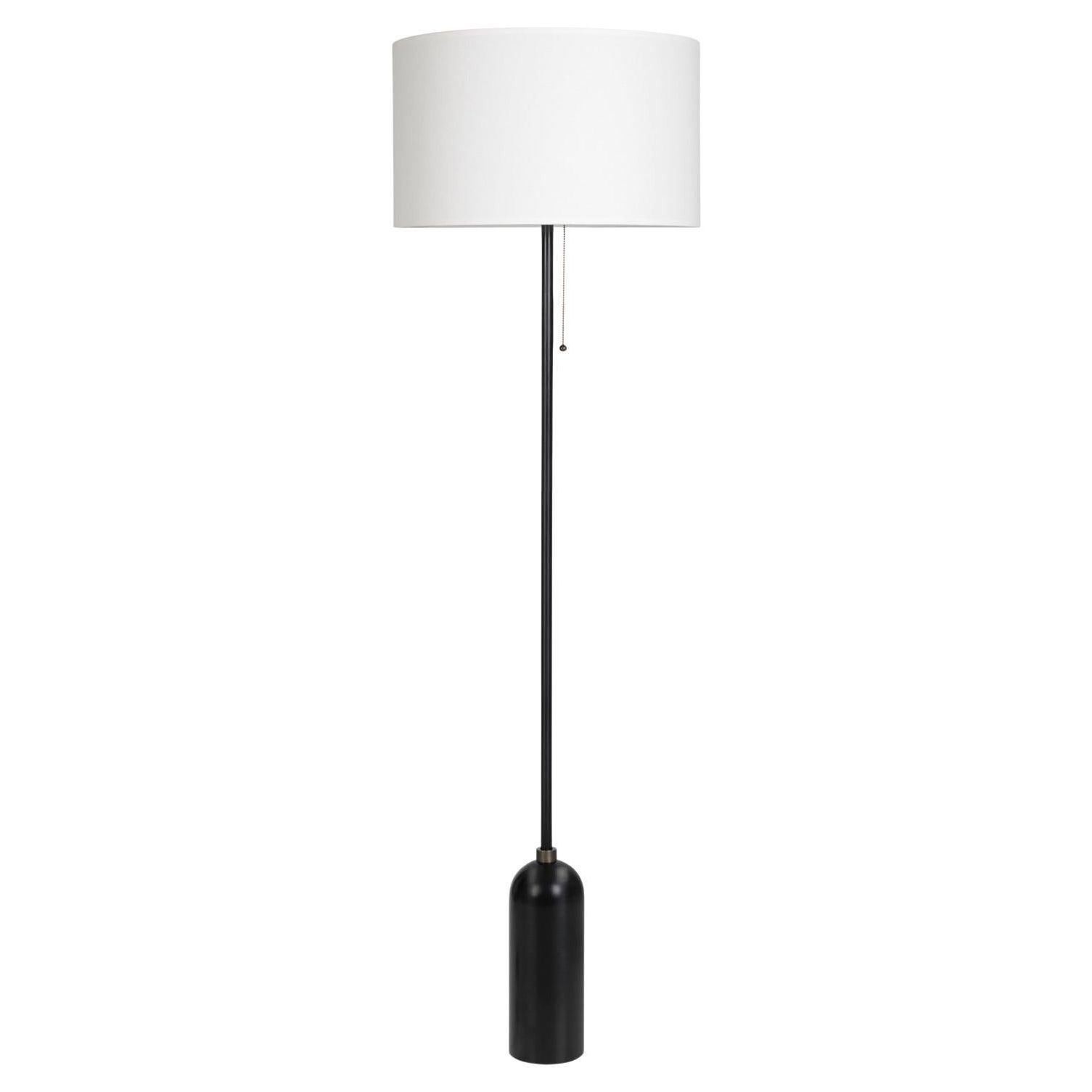 Latest Gravity' Blackened Steel Floor Lamp For Gubi With White Shade For Sale At  1stdibs Within Steel Floor Lamps (View 12 of 15)