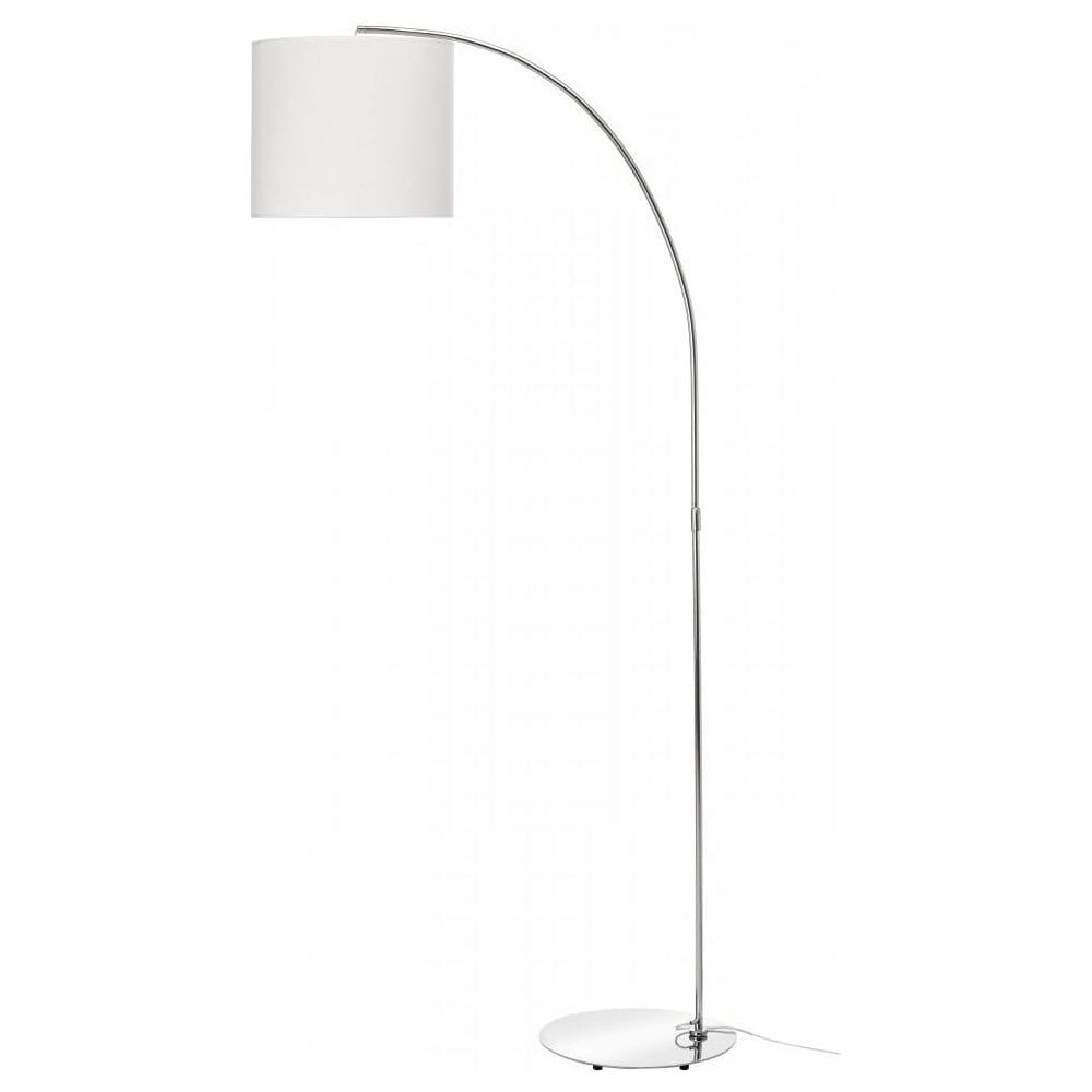 Latest White Shade Floor Lamps Regarding Buy Curved Chrome Floor Lamp With White Shade (View 6 of 15)
