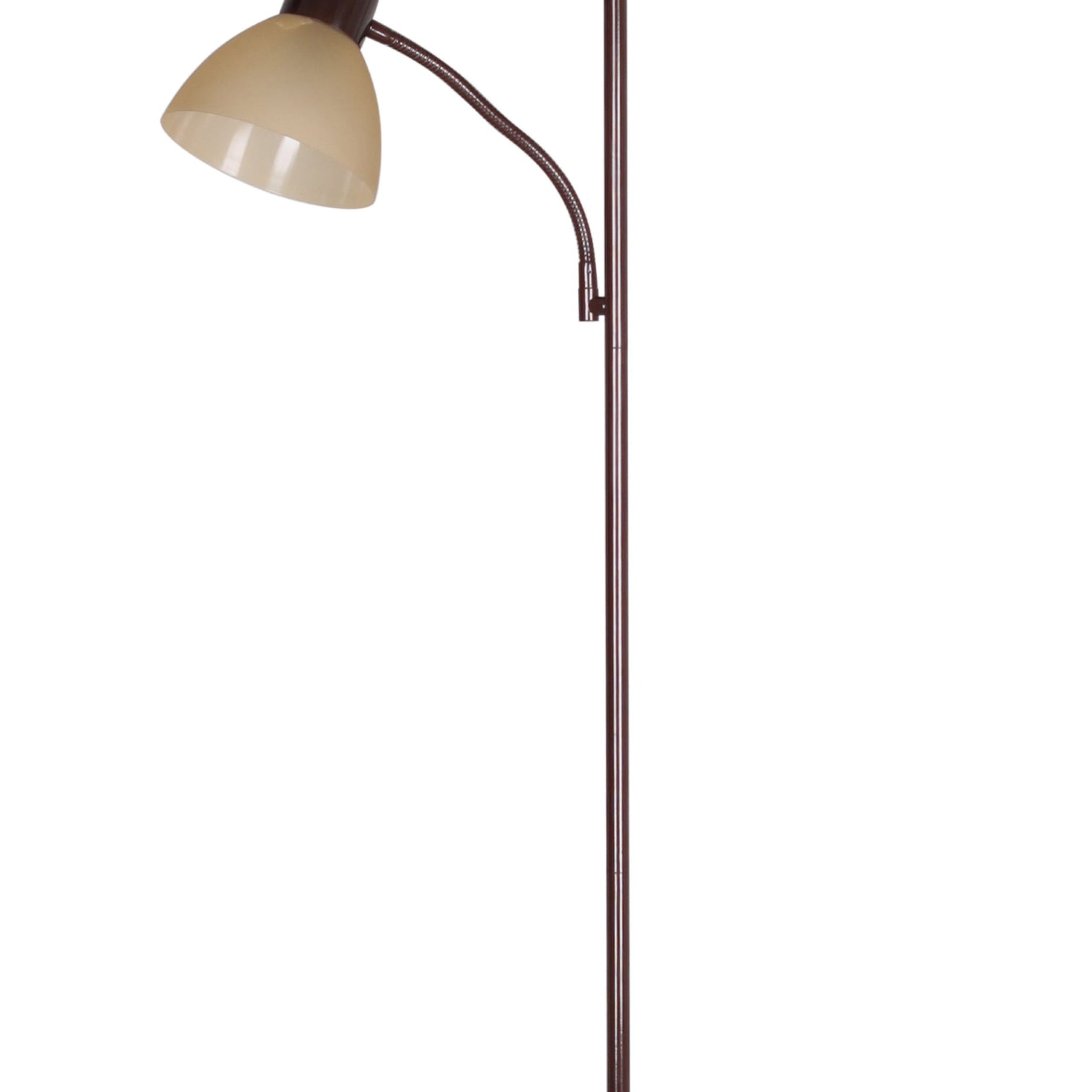 Mainstays 72'' Combo Floor Lamp With Adjustable Reading Lamp, Brown –  Walmart With Newest Brown Floor Lamps (View 15 of 15)