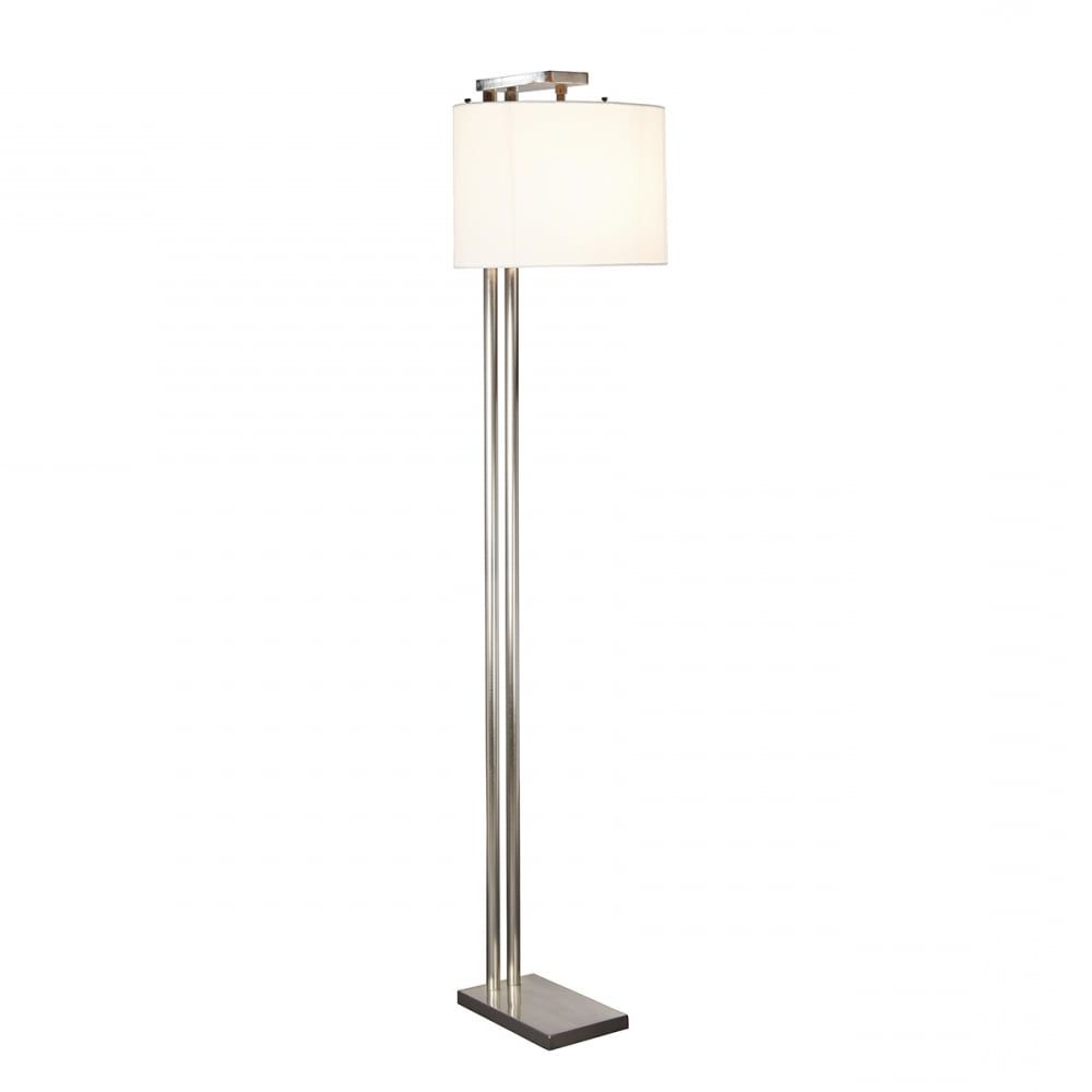 Modern Minimalist Design Floor Lamp In Brushed Nickel With White Shade Pertaining To Trendy Brushed Nickel Floor Lamps (View 3 of 15)