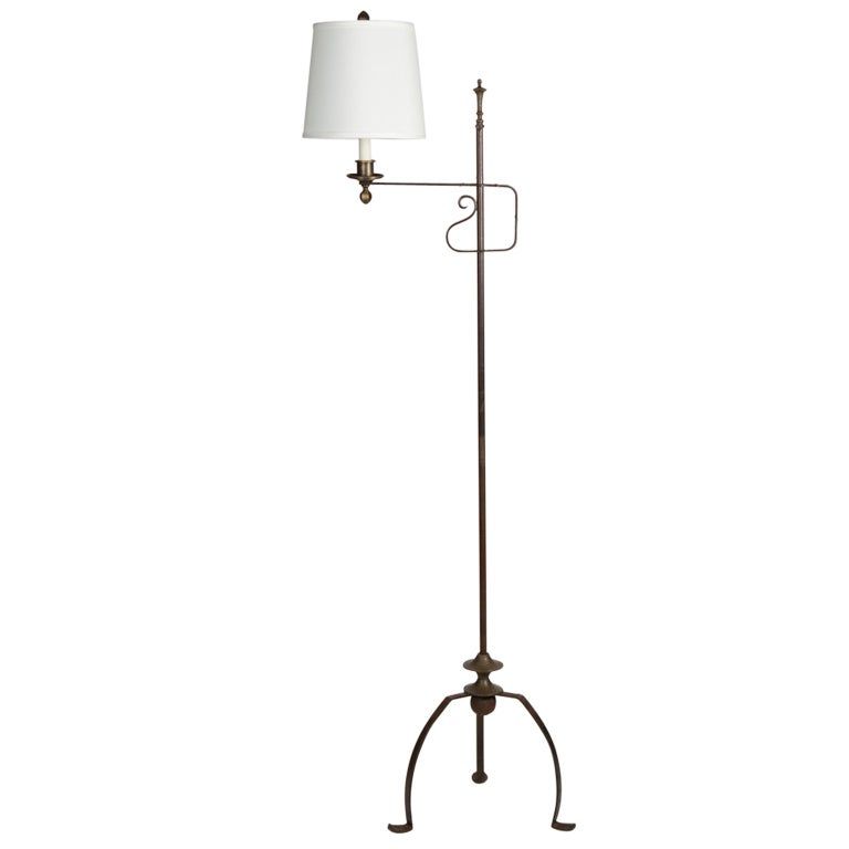 Most Current Adjustable Height Floor Lamps With Regard To An Adjustable Height Wrought Iron Floor Lamp At 1stdibs (View 8 of 15)
