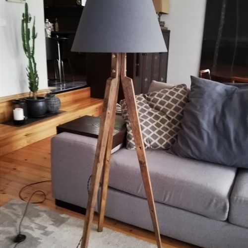Most Current Wood Tripod Floor Lamps Within Tripod Floor Lamp Base / Wood Floor Lamp Base / Antique Wood – Etsy  Australia (View 11 of 15)