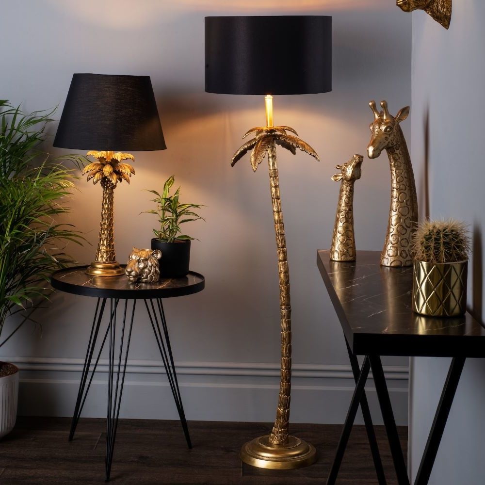 Most Popular Palm – Antique Gold Palm Tree Floor Lamp – Lightbox Within Tree Floor Lamps (View 8 of 15)
