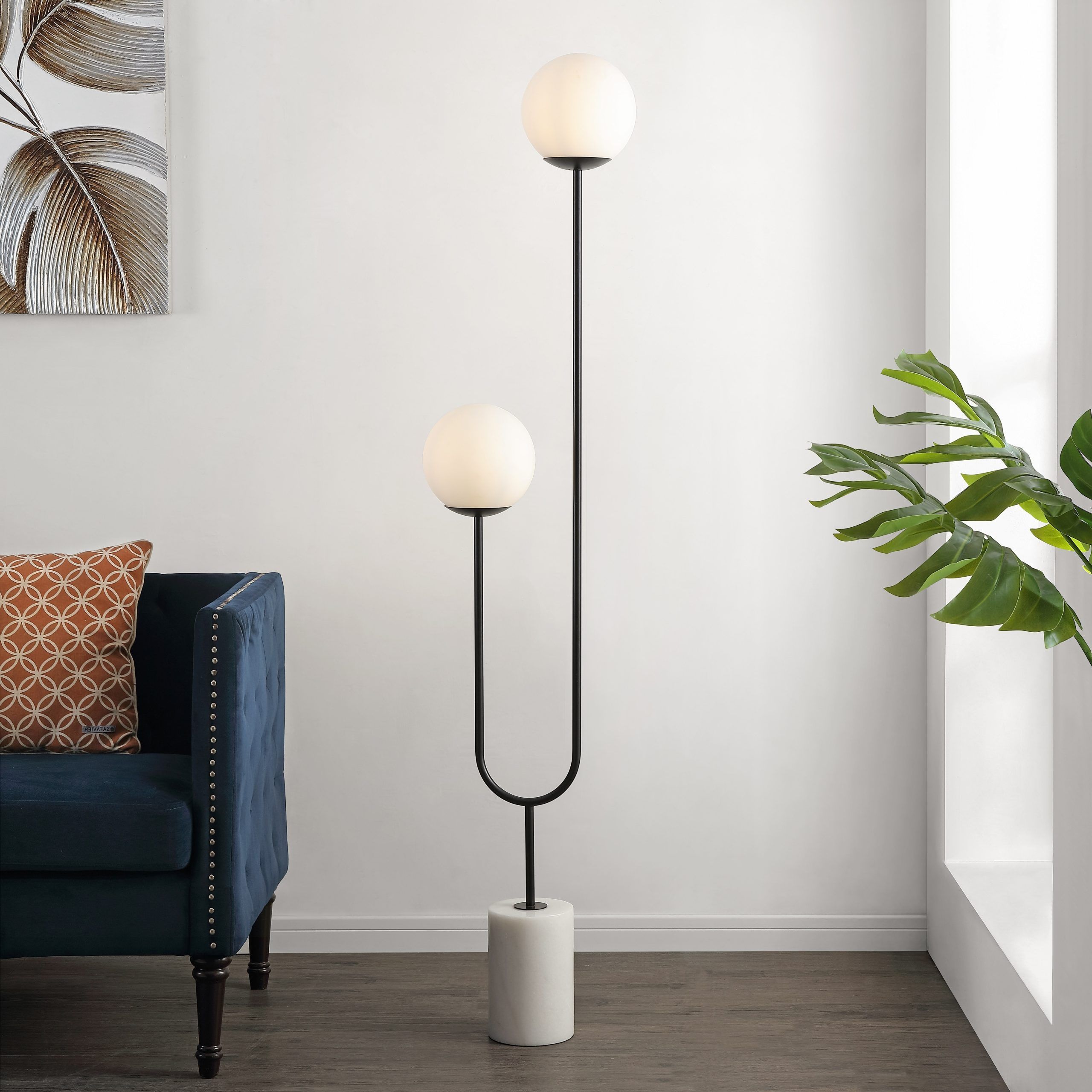 Most Recently Released 2 Light Floor Lamps With Regard To Safavieh Lighting Leif Modern Orb 68 Inch 2 Light Floor Lamp – 15" W X   (View 8 of 15)