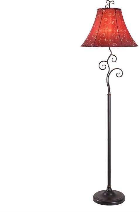 Most Recently Released Shop Contemporary 61 Inch Tall Floor Lamp With Red And Gold Bell Shade (View 13 of 15)