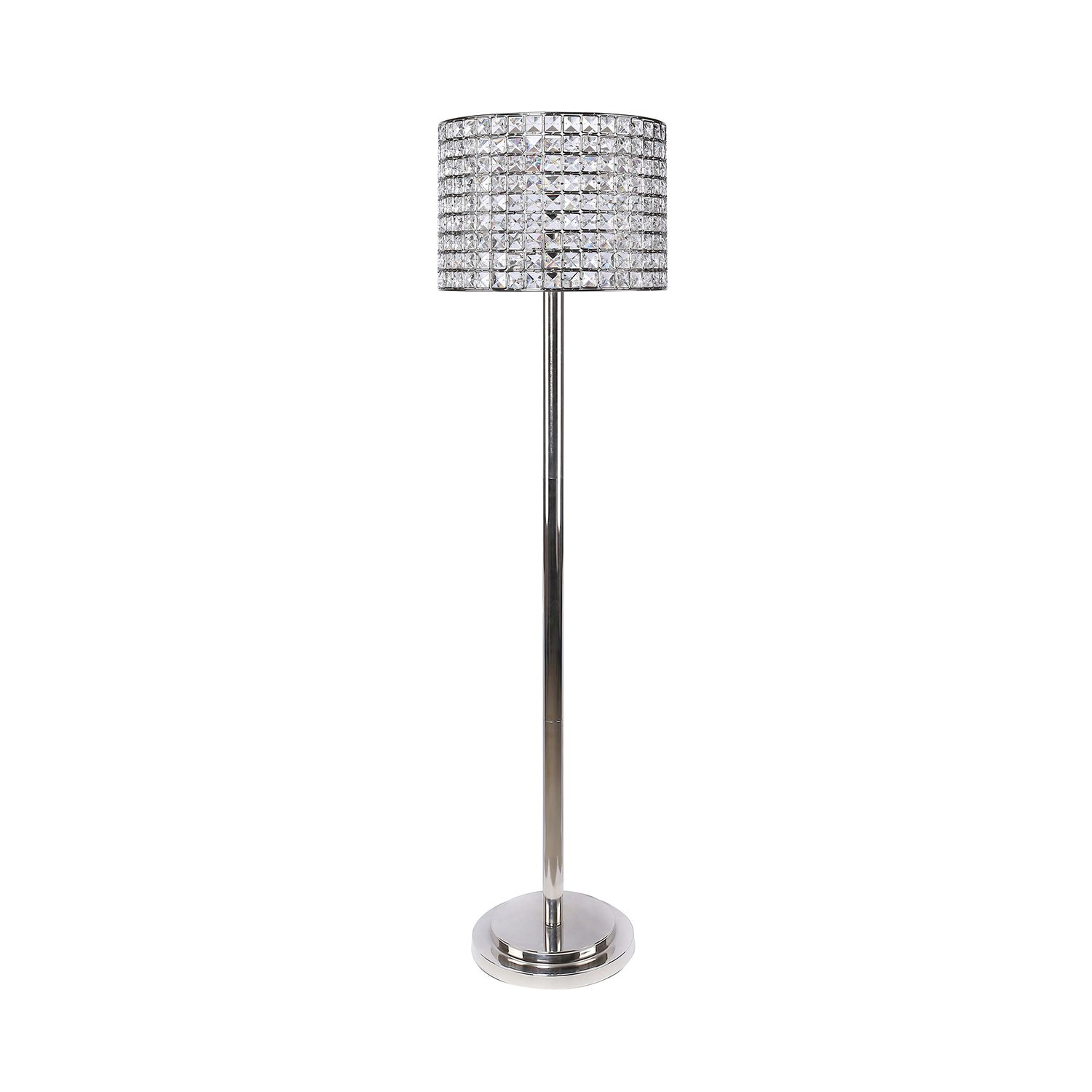 Most Up To Date 58 Inch Floor Lamps Intended For Grandview Gallery 58 Inch Tall 100w Crystal Shade Floor Lamp, Nickel –  Walmart (View 4 of 15)