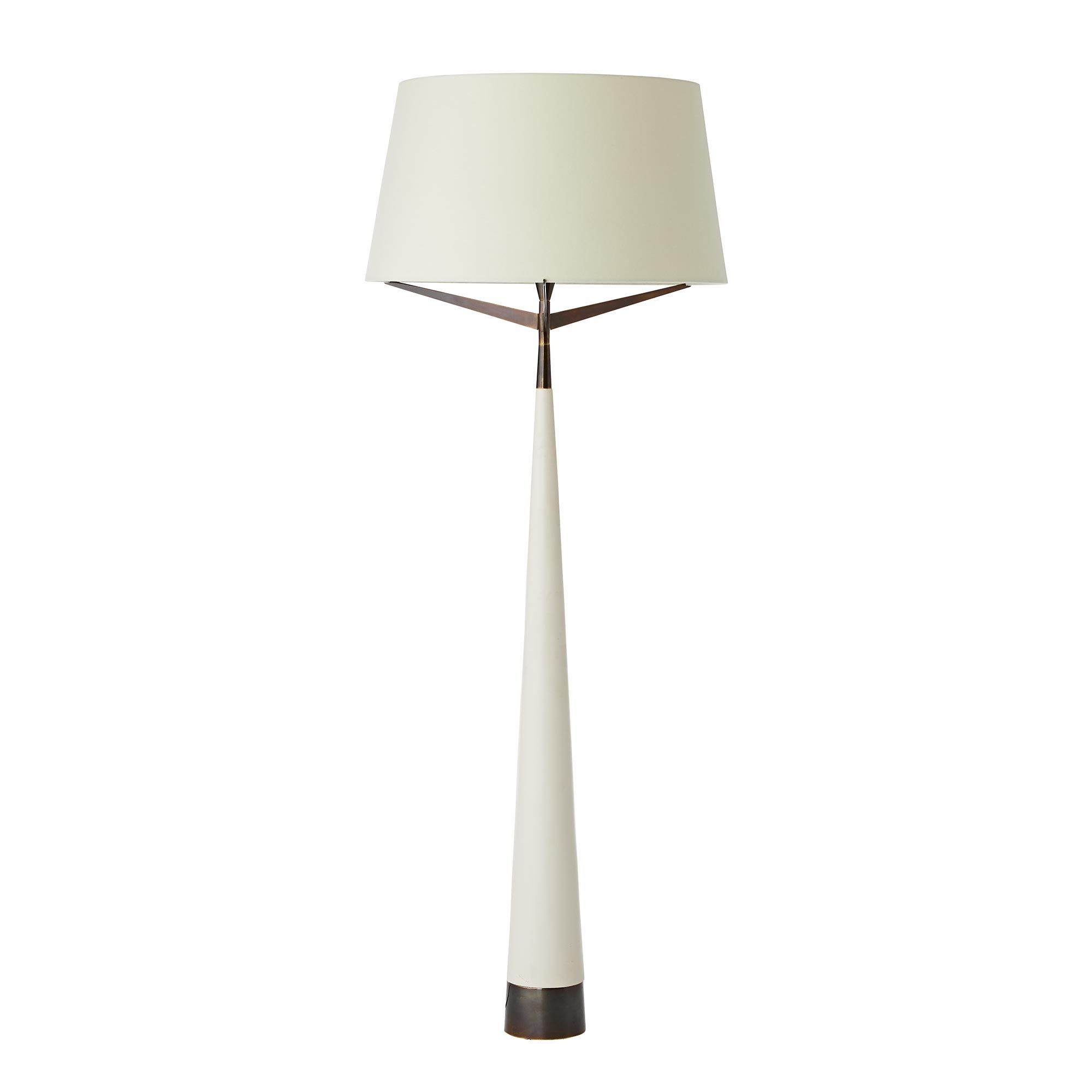 Most Up To Date Cone Floor Lamps Pertaining To 79160 401 – Elden Floor Lamp – Ivory Resin, Heritage Brass (View 8 of 15)